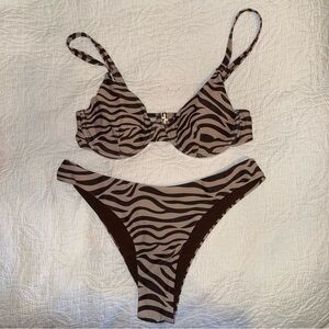 SHEIN Zebra Print Bikini Set